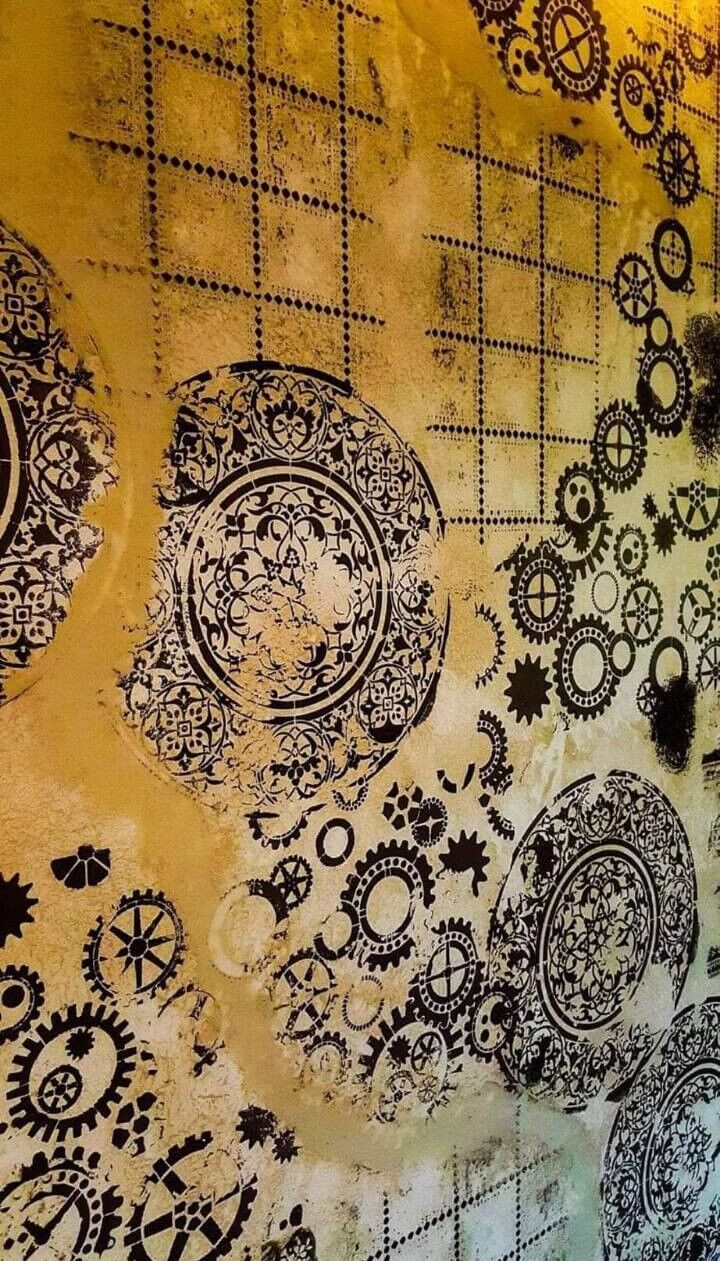 Detalj reljefnog uzorka u Stencil tehnici (1)